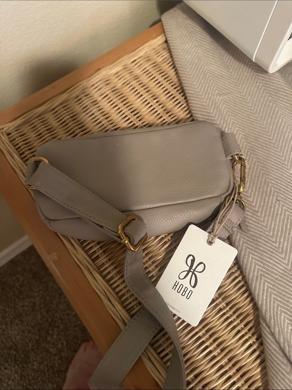 HOBO Pebbled Leather Belt Bag in Taupe - Picture 2 of 3